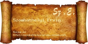 Szombathelyi Ervin névjegykártya