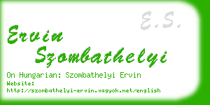 ervin szombathelyi business card